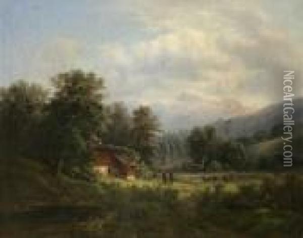Wiesbach-horn Oil Painting - Gustav Barbarini