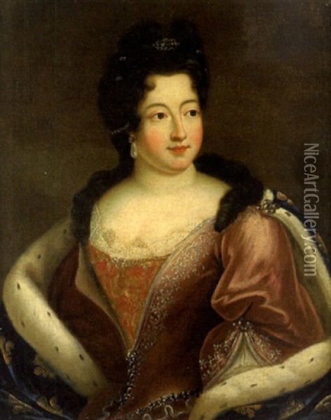 Portrait De Marie Louise Elisabeth D'orleans, Duchesse De Berry Oil Painting - Nicolas de Largilliere