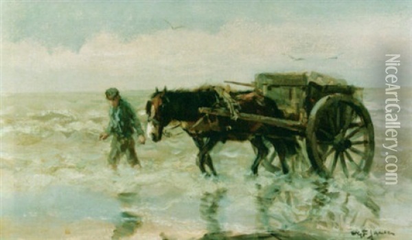 A Shell Fisher Oil Painting - Willem George Frederik Jansen
