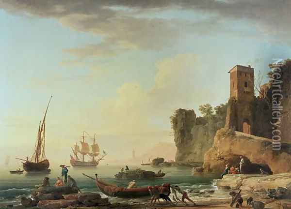 The Port of Genoa Oil Painting - Claude-joseph Vernet