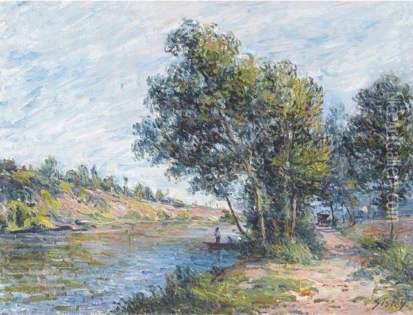 Chemin De Veneux Et Les Coteaux De La Celle Oil Painting - Alfred Sisley