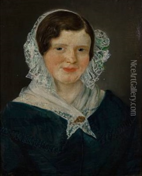 Portrett Av Kvinne Oil Painting - Matthias Stoltenberg