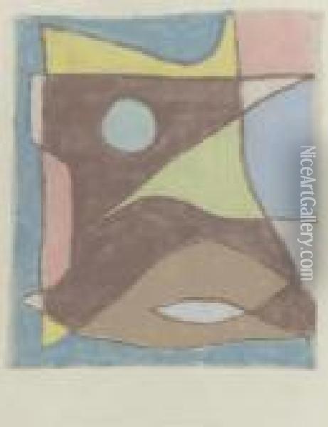 Maske Unterwasserfuhrer (mask Of An Underwater Guide) Oil Painting - Paul Klee