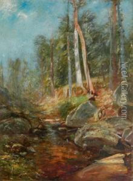 Stream Through A Forest Oil Painting - Edward B. Gay