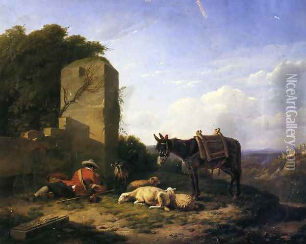 Shepherd's Rest Oil Painting - Eugene Verboeckhoven