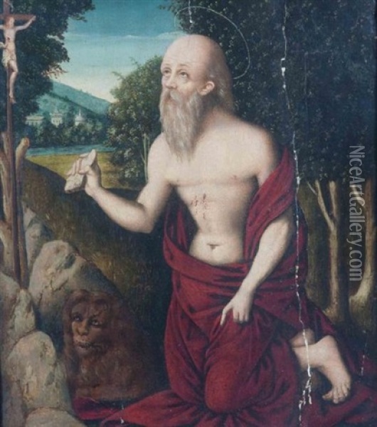 Saint Jerome Oil Painting - Lucas Gassel