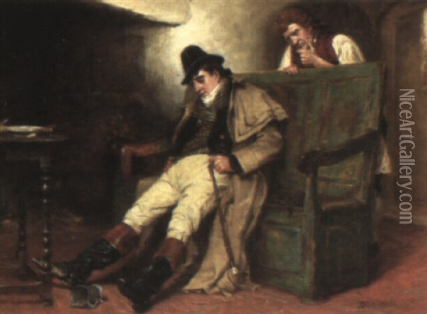 Down On His Luck Oil Painting - John Arthur Lomax