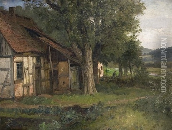 Nachmittag Am Hofe Oil Painting - Hermann Pohle the Elder