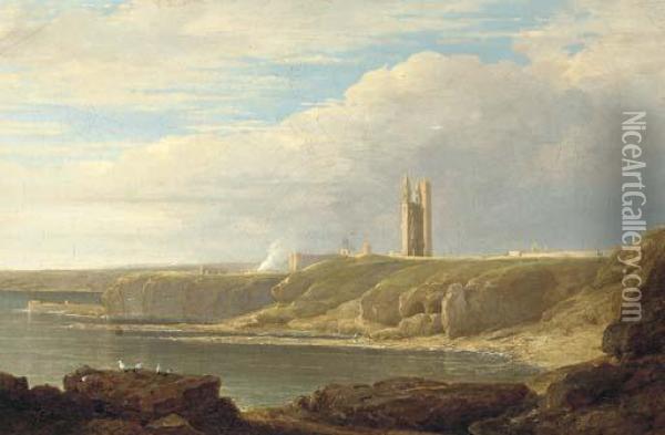 A Coastal Landscape With St. Andrew's Cathedral, Fife Oil Painting - John, Rev. Thomson Of Duddingston