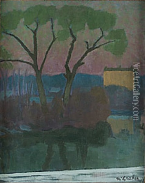 Hostkvall Oil Painting - Hjalmar Grahn