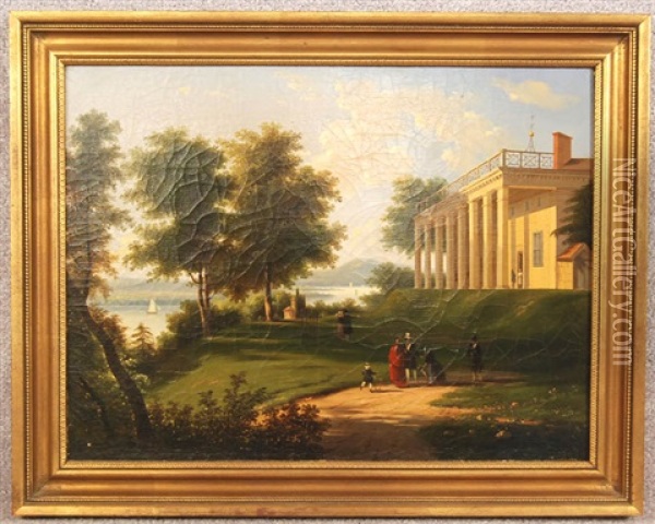 Mount Vernon With Figures Oil Painting - Victor de Grailly
