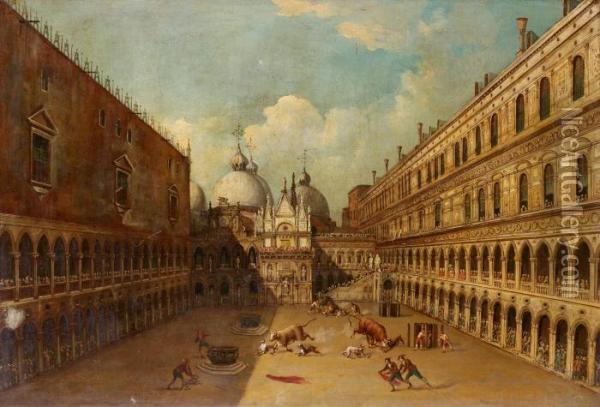 Il Corte Di Palazzo Ducali, Venezia Oil Painting - (Giovanni Antonio Canal) Canaletto