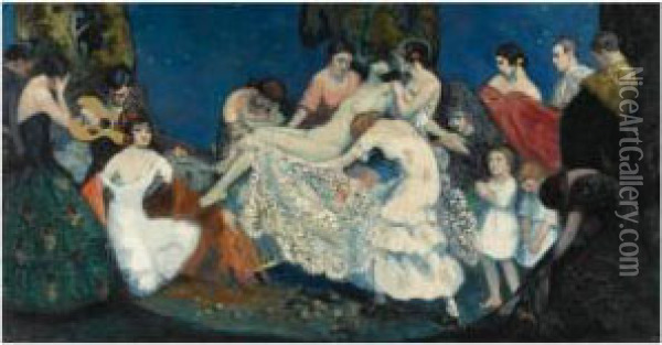 Alegoria De Carmen (allegory Of Carmen) Oil Painting - Federico Beltran-Masses