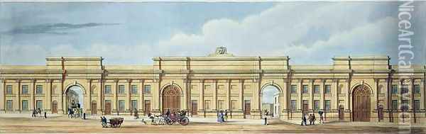 New Grand Entrance to the Liverpool and Manchester Railway Lime Street Liverpool Oil Painting - Kelper, S.