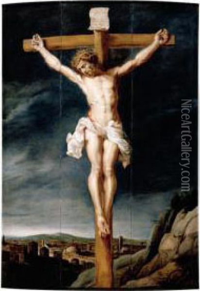 Christ On The Cross Oil Painting - Jan van Boeckhorst