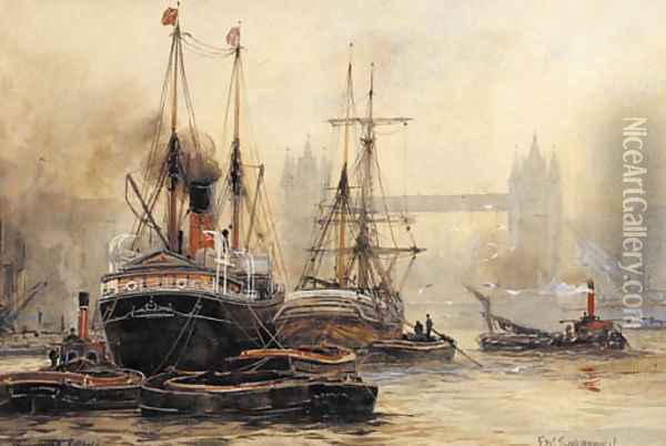 Tower Bridge, London Oil Painting - William Harrison Scarborough