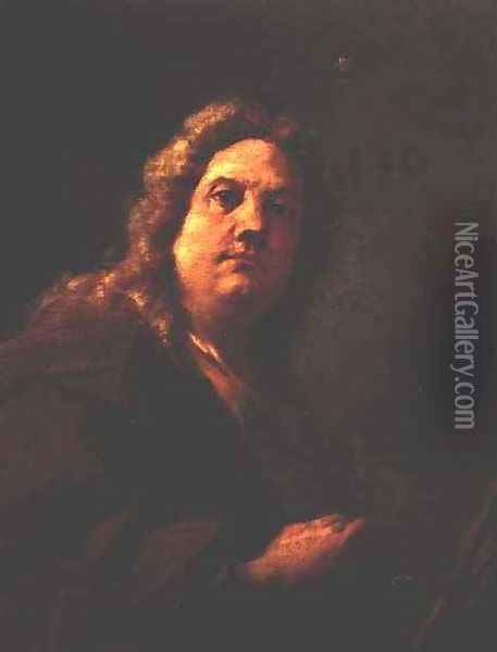 Self Portrait, 1716-17 Oil Painting - Giovanni Antonio Pellegrini