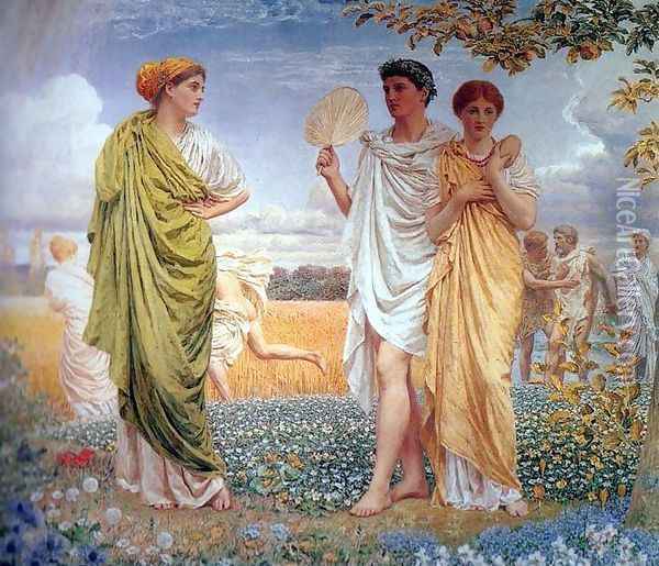 Loves of the Winds and the Seasons Oil Painting - Albert Joseph Moore