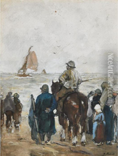 Return Of The Fishing Boat Oil Painting - Jacob Henricus Maris
