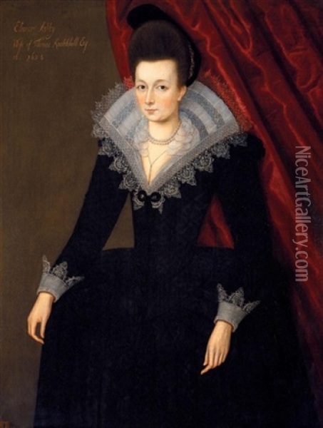 Portrait Of Eleanor Astley Oil Painting - Robert Peake the Elder