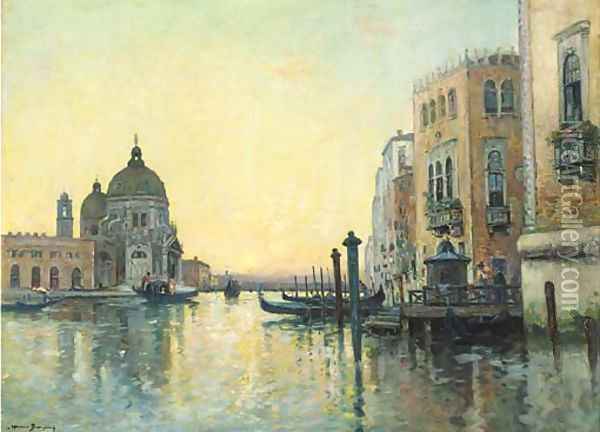 The entrance to the Grand Canal, Venice Oil Painting - Maurice Bompard