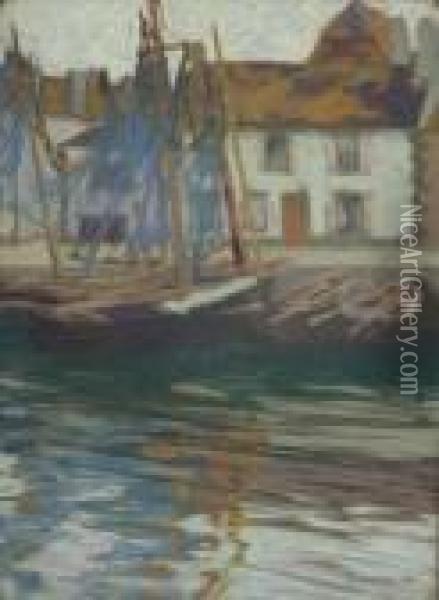 Sailboats In The Harbour Oil Painting - Hugo Poll