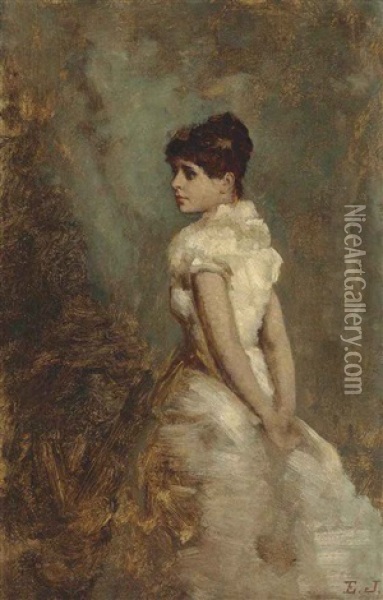 Lady In Yellow (edwina Booth) Oil Painting - Eastman Johnson