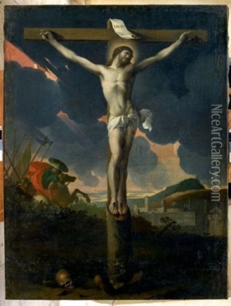 Le Christ En Croix Avec Saint Longin Surgissant Oil Painting - Karel Dujardin