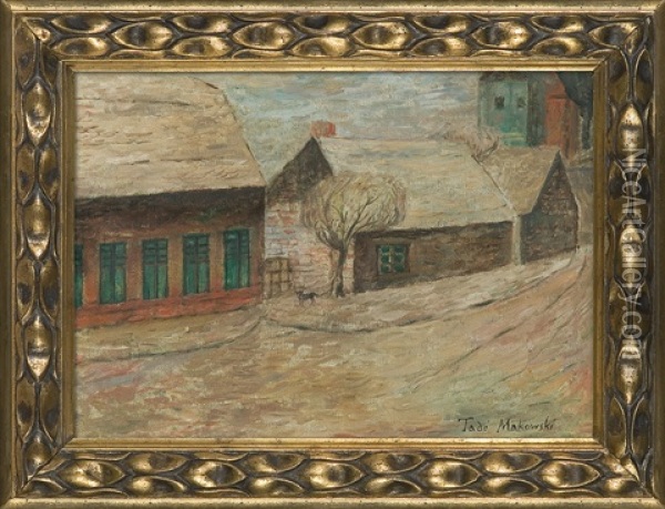 Houses In Breuilpont Oil Painting - Tadeusz (Tade) Makowski