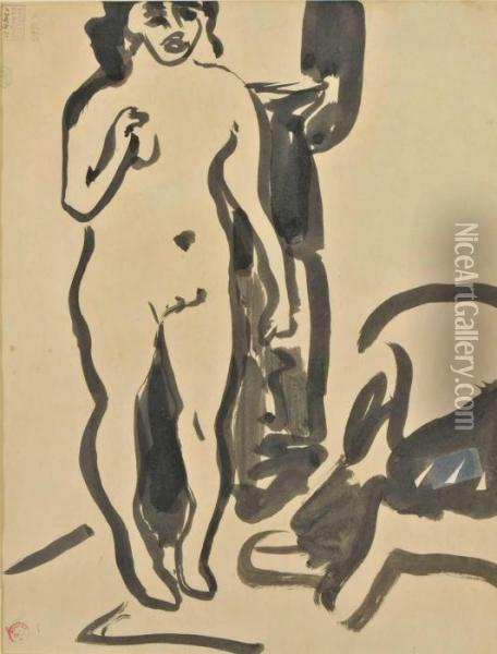 Liebespaar Oder Junges Paar Oil Painting - Ernst Ludwig Kirchner