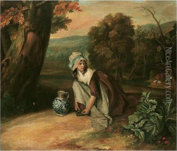 A Country Maid Oil Painting - Henry Walton