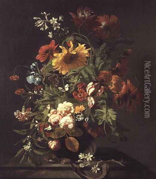 Vase of Flowers Oil Painting - Simon Pietersz. Verelst