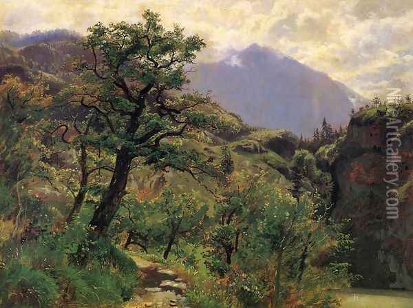 Schwyz near Brunnen Oil Painting - William Stanley Haseltine