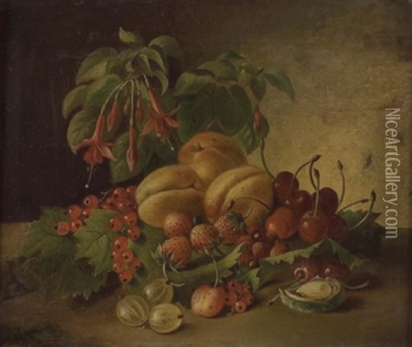 Stillleben Mit Blumen Und Fruchten Oil Painting - Francesco Malacrea