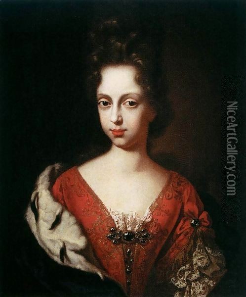 Portrait of Anna Maria Luisa de' Medici as a Young Woman Oil Painting - Anton Domenico Gabbiani