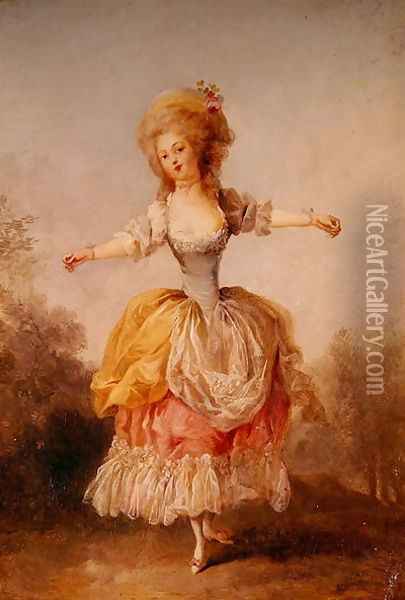 Dancer in Louis XVI costume Oil Painting - Jean-Frederic Schall