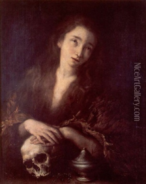 Magdalena Penitente Oil Painting - Giovanni Battista Pittoni the younger