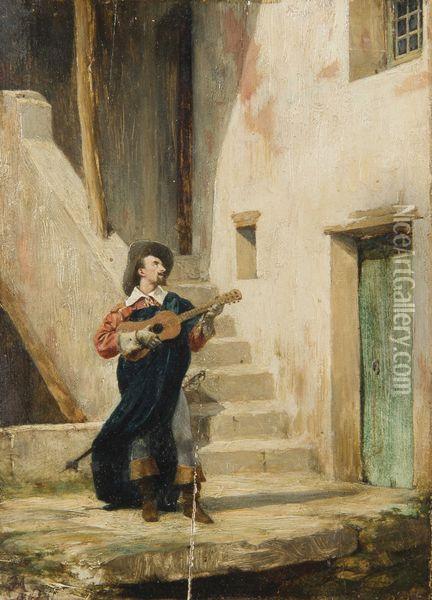 Joueur De Guitare Oil Painting - Jean-Louis-Ernest Meissonier