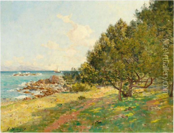 Bord De Mer Oil Painting - Louis Marie Adrien Jourdeuil