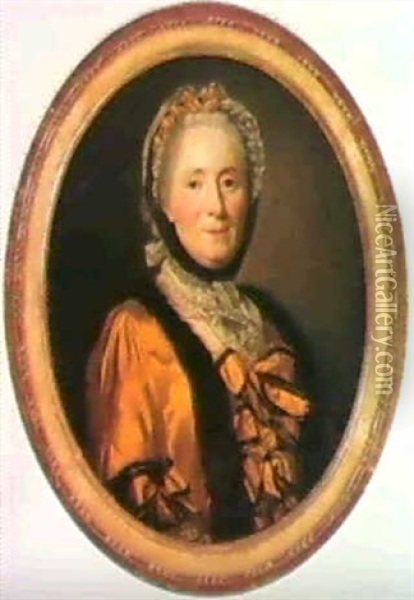 Portraet Af Francoise Elisabeth De Montille De Saint        Port 1727 1800 Oil Painting - Alexander Roslin