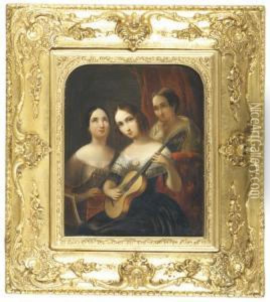 The Three Sisters Oil Painting - Jozef Cornelius Correns