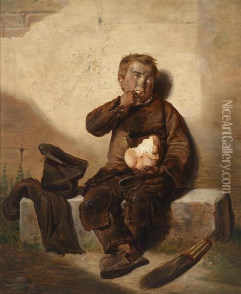 The Hungry Boy Sweep Oil Painting - Leone Colle