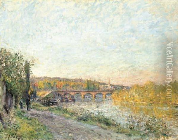 Le Pont De Sevres Oil Painting - Alfred Sisley