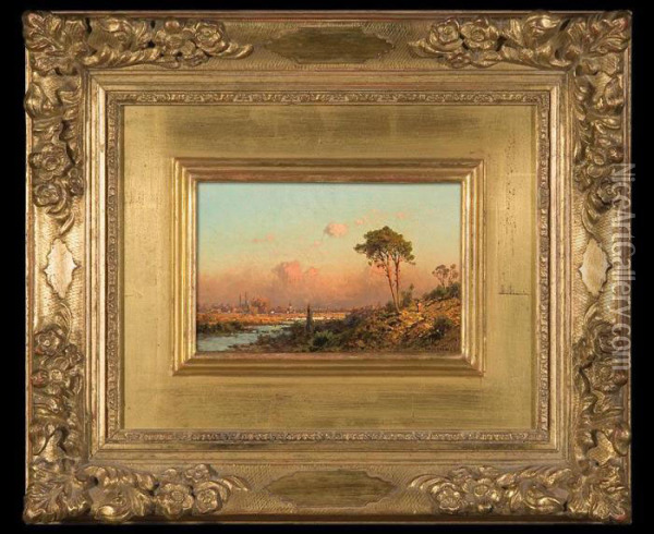 Landscape With Tall Pines Oil Painting - Aleksander Swieszewski