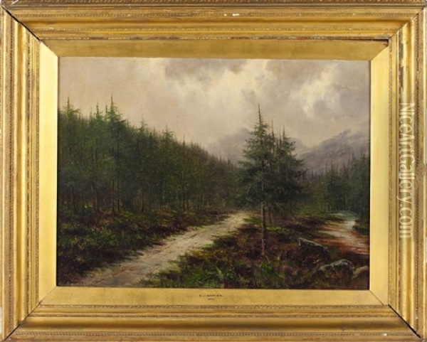 Forest Oil Painting - Samuel John Barnes