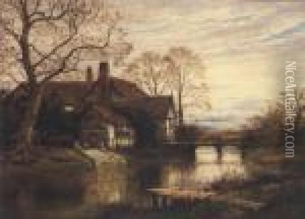 An Old Manor House Oil Painting - Benjamin Williams Leader