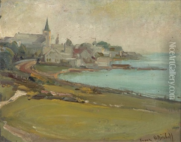 Normandy Coastal Village Oil Painting - Franz Arthur Bischoff