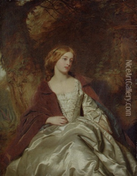 Portrait Of Lucy Ashton Oil Painting - John Faed