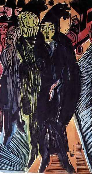 Street Scene Oil Painting - Ernst Ludwig Kirchner