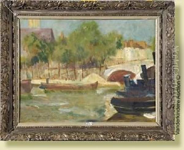 Pont A Paris Oil Painting - Armand Apol
